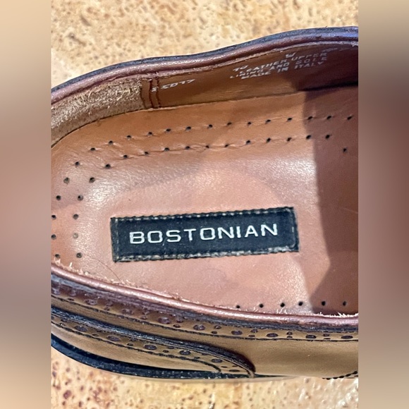 Bostonian Men's Shoes. Cap Toe Oxfords 10 Wide Chestnut (Brown). Made in Italy - Picture 8 of 15